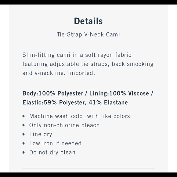 NEW Abercrombie & Fitch Women’s Slim fit Tie Strap V-neck White Cami - Size L - Picture 7 of 10